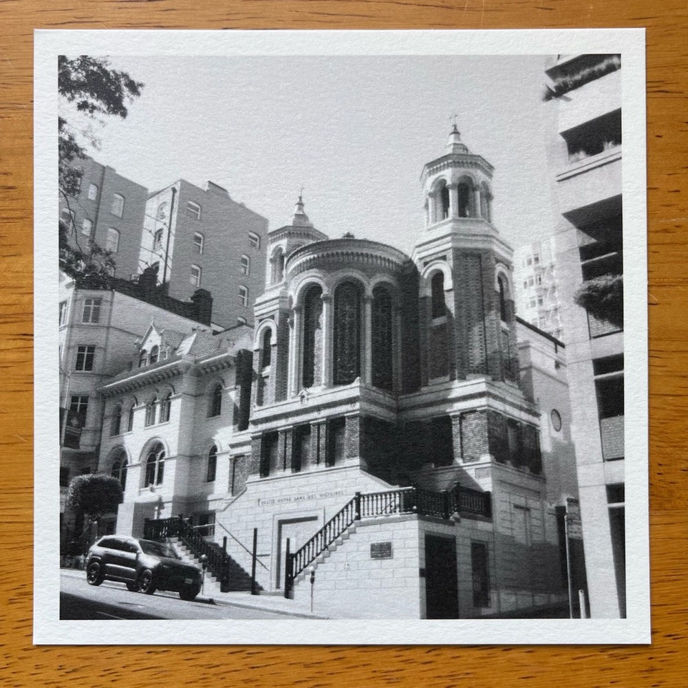 Art Print / 5x5 / San Francisco Church / Black & White / 35mm